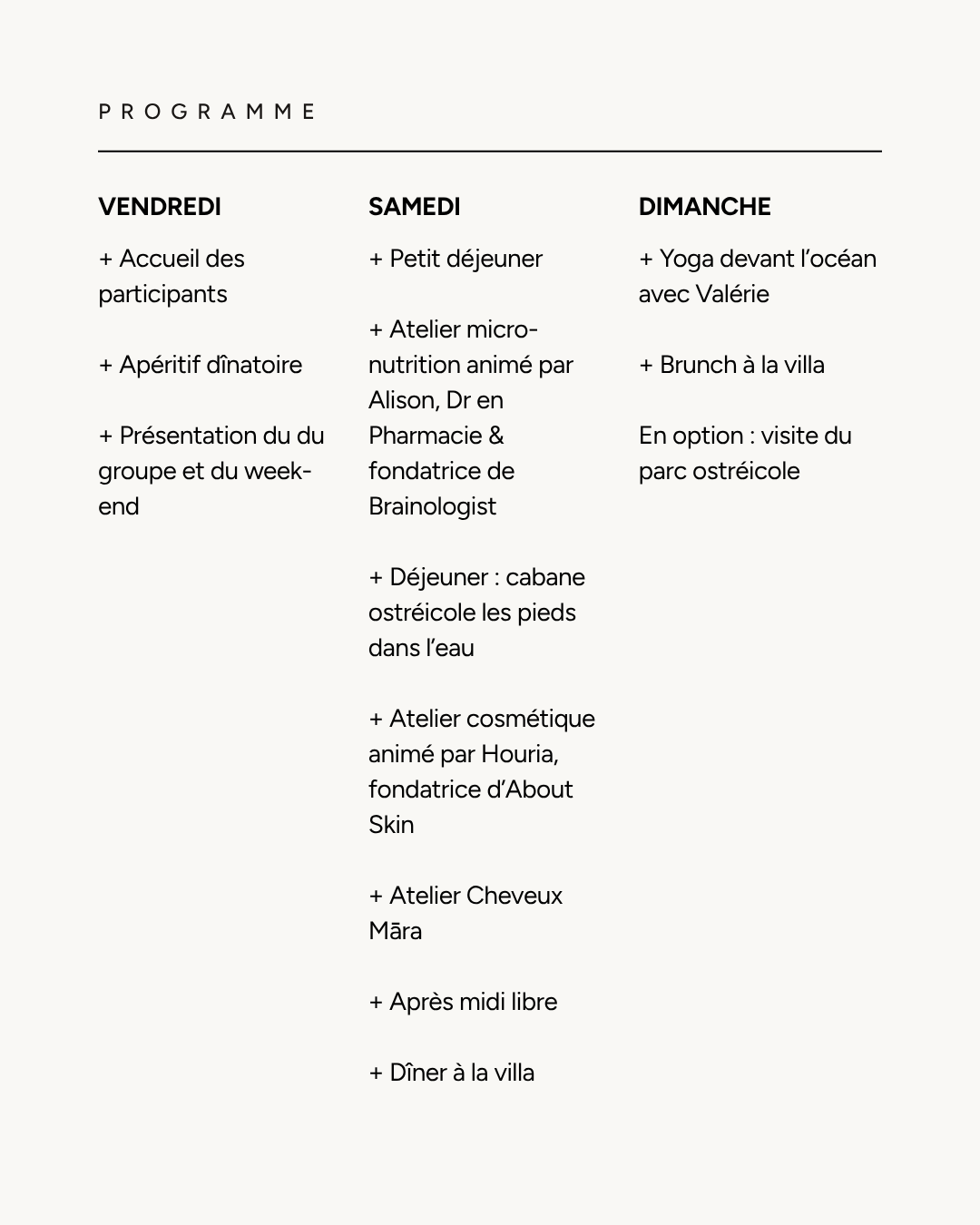 Retraite bien-être in & out